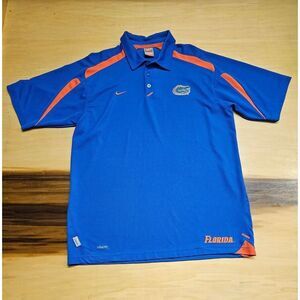 Nice & Unique Nike Florida Gators‎ Blue Orange Dri-Fit Short Sleeve Polo Mens L